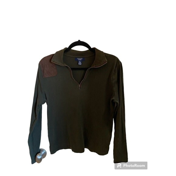 CHAPS Pullover Long Sleeve 1/4 Zip Shirt. Sz. PL Green - Picture 1 of 4